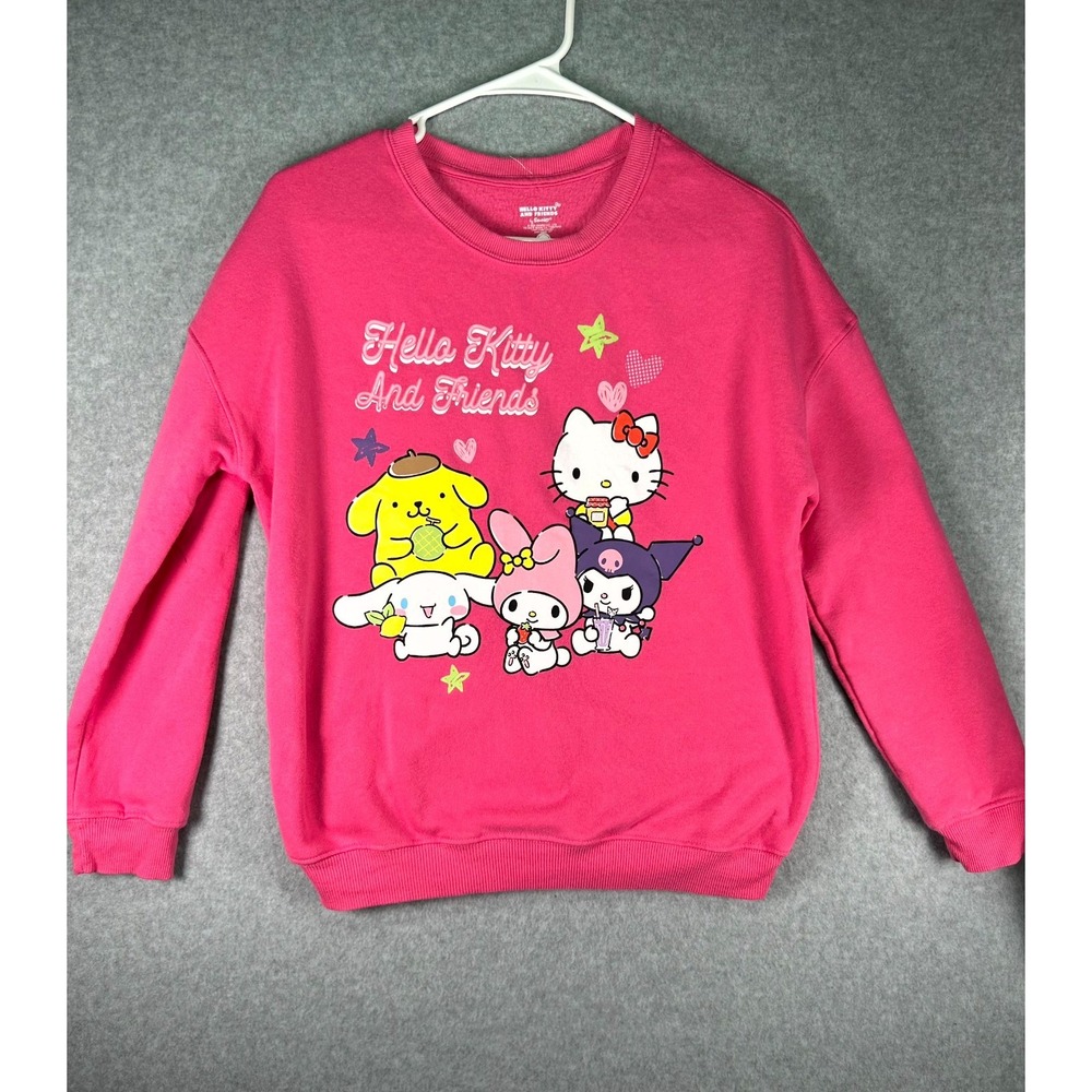 Sanrio Hello Kitty And Friends Kuromi Cinnamoroll Sweatshirt Womens XS Pink